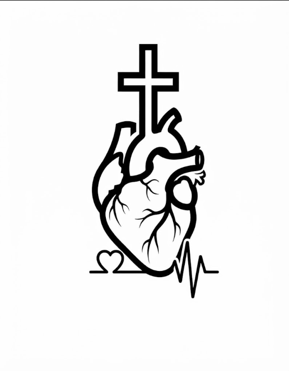 Corazón con cruz y latido: logotipo de Formación.GRíos